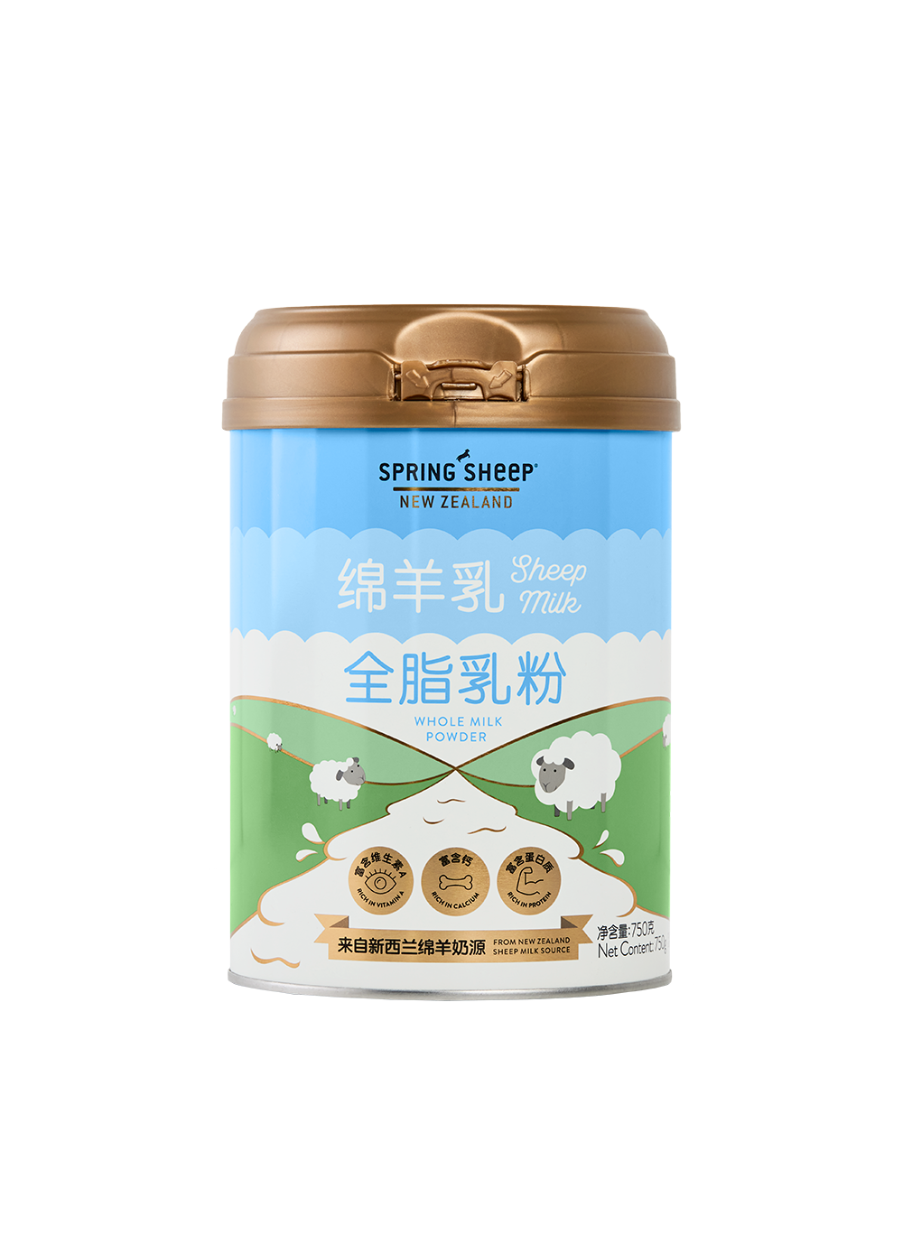 全脂绵羊乳粉750g-罐装